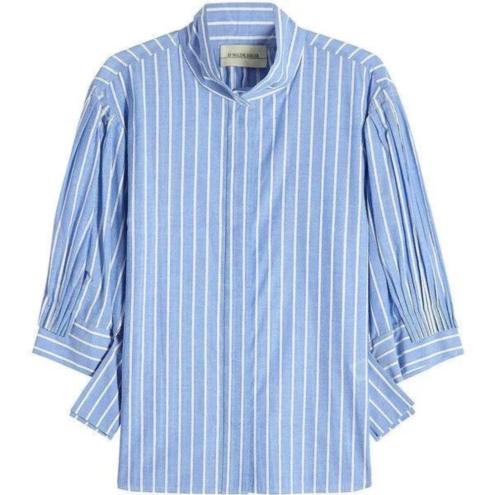 By Malene Birger Hyper Blue Brigonia Striped Top Sz Large